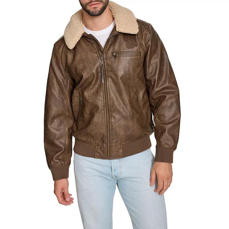 Mens Levis Faux Leather Bomber Jacket Product Image