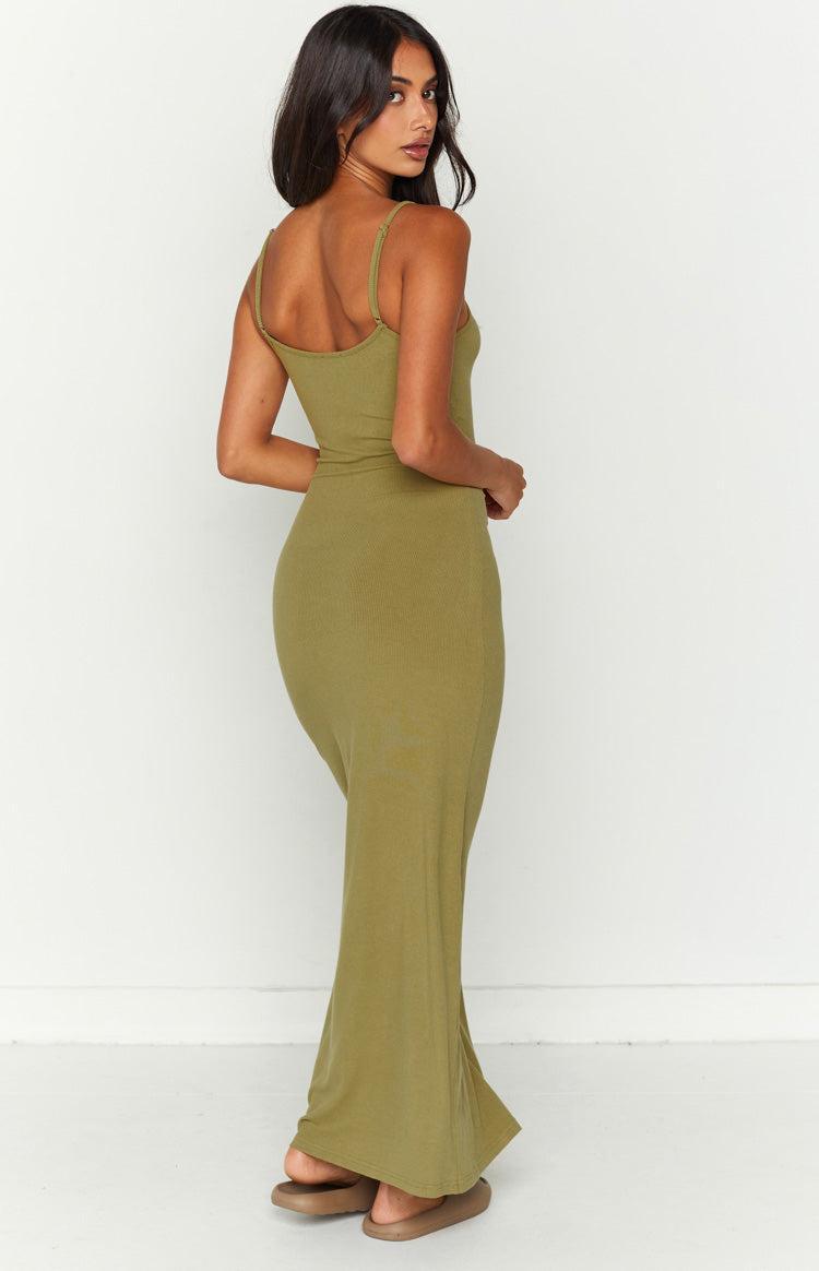 Melrose Khaki Maxi Dress Product Image