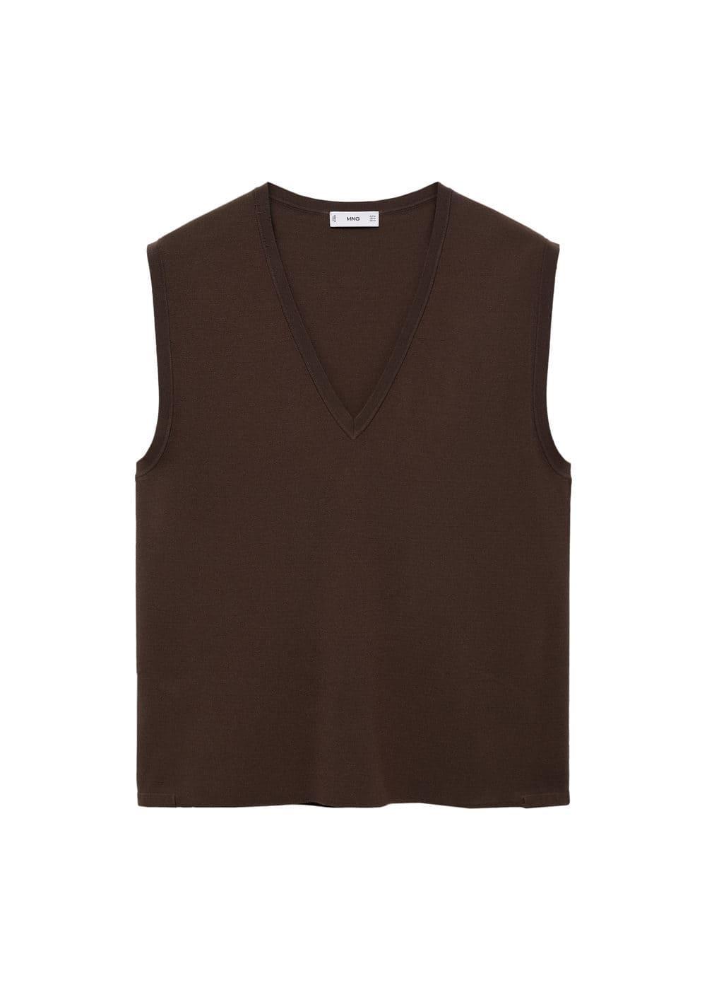 MANGO MAN - Fine-knit vest coffeeMen Product Image