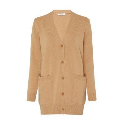 Villar V-neck Cardigan In Beige Product Image