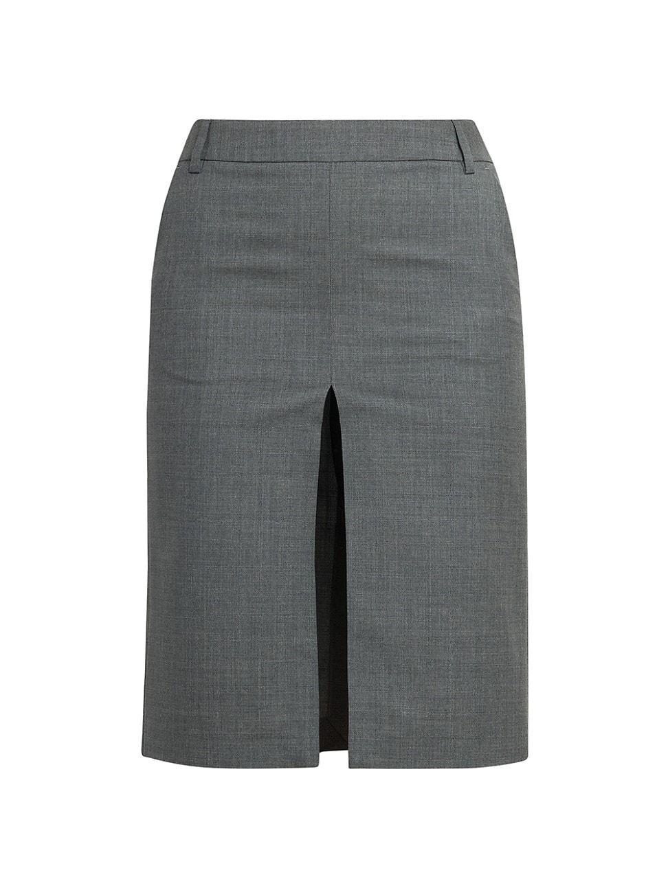 Womens Slit Wool Pencil Skirt Product Image