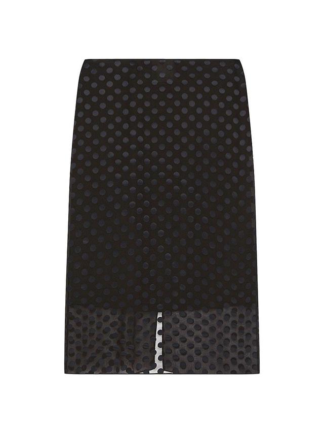 Womens Skirt in Polka Dots Devore Satin Product Image