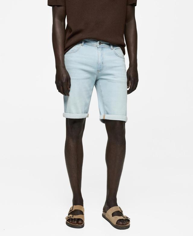 Mango Mens Denim Bermuda Shorts Product Image