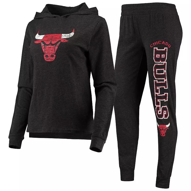 Womens Concepts Sport Heathered Black Chicago Bulls Hoodie & Pants Sleep Set Product Image