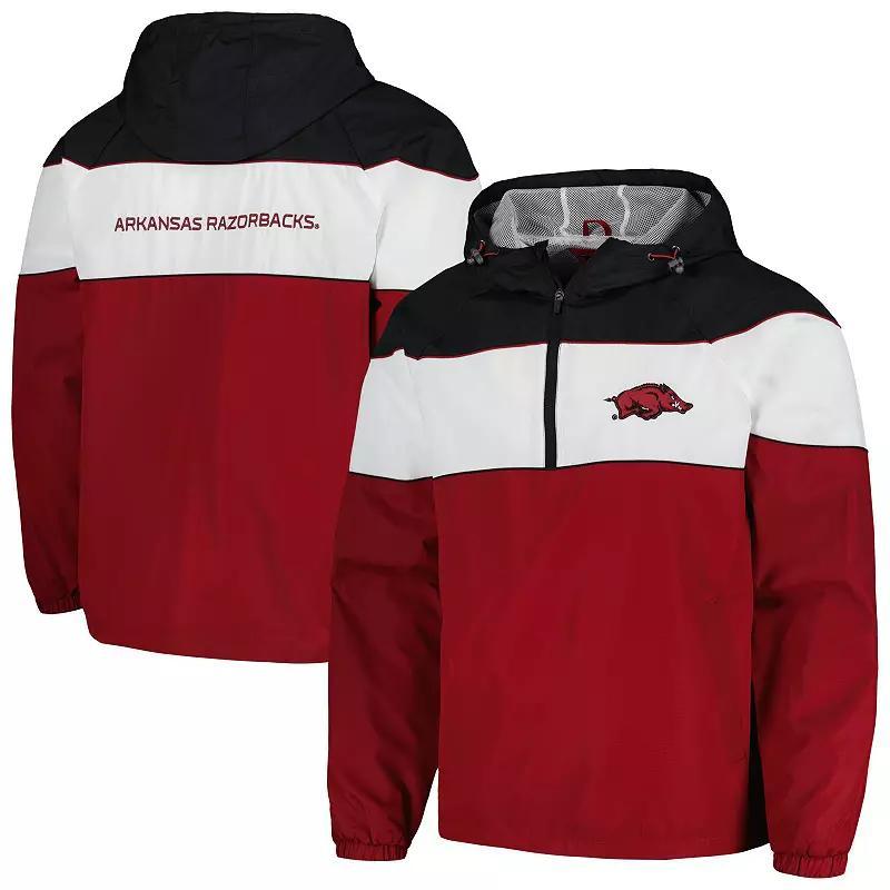 Mens G-III Sports by Carl Banks Cardinal Arkansas Razorbacks Center Line Half-Zip Raglan Hoodie Jacket Product Image