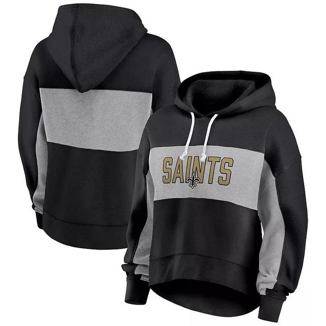 Womens Fanatics Branded New Orleans Saints Filled Stat Sheet Pullover Hoodie Product Image