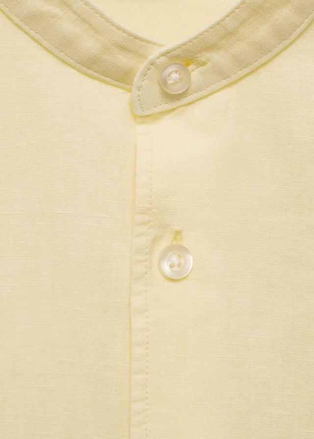 MANGO MAN - Classic-fit linen-blend shirt yellowMen Product Image