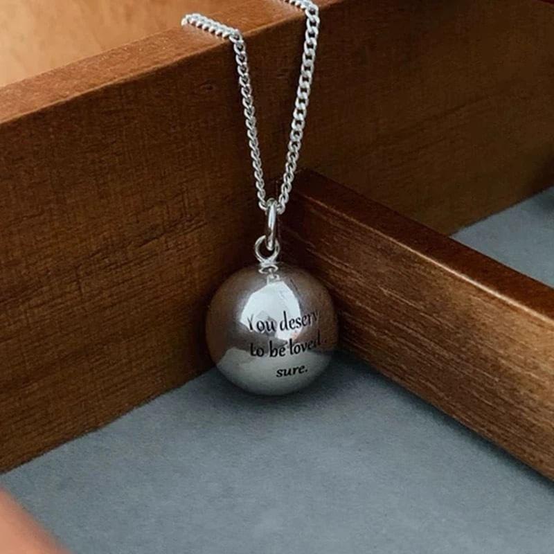 Engraved Ball Pendant Necklace Product Image