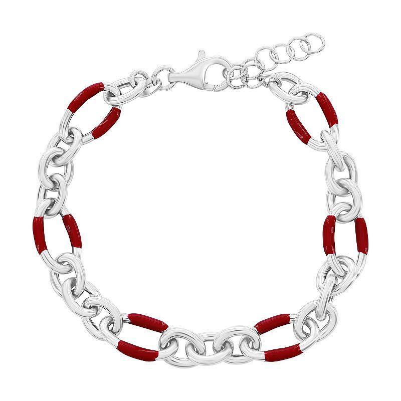 Argento Bella Sterling Silver Red Lava Enamel Bracelet, Womens Product Image