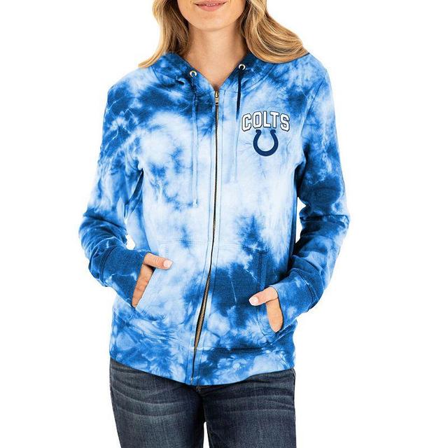 Womens New Era Royal Indianapolis Colts Tie Dye Fleece Full-Zip Hoodie Product Image