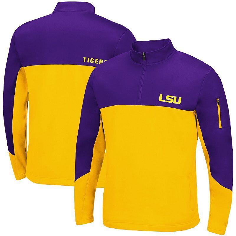 Mens Colosseum LSU Tigers Triple Dog Dare Quarter-Zip Jacket Product Image