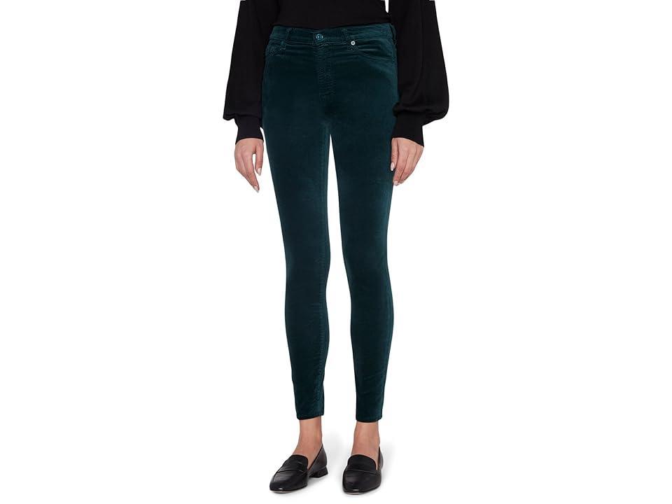 7 For All Mankind High-Waisted Skinny in Velvet Pine (Pine) Women's Jeans Product Image