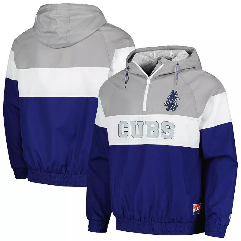 Mens New Era Royal Chicago Cubs Ripstop Raglan Quarter-Zip Windbreaker Jacket Product Image