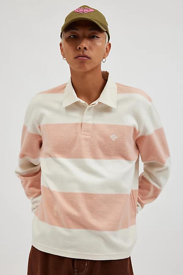 Urban Outfitters UO Richmond Brushed Stripe Rugby Shirt Top Mens at Urban Outfitters Product Image