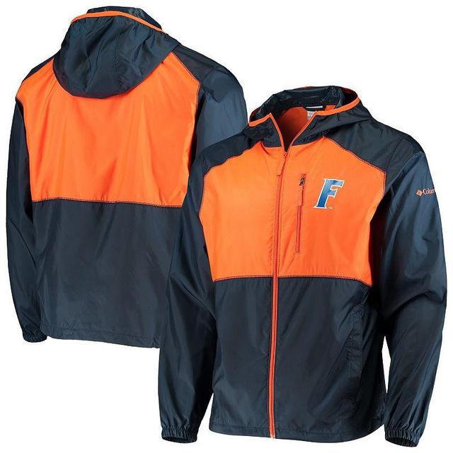 Mens Columbia /Orange Florida Gators Flash Forward Hoodie Full-Zip Lightweight Windbreaker Blue Product Image