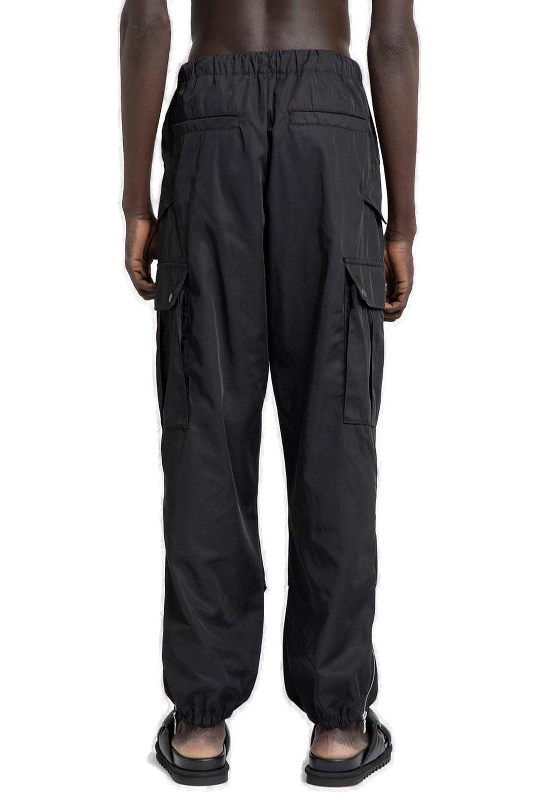 Water Repellent Drawstring Cargo Trousers In Black Product Image