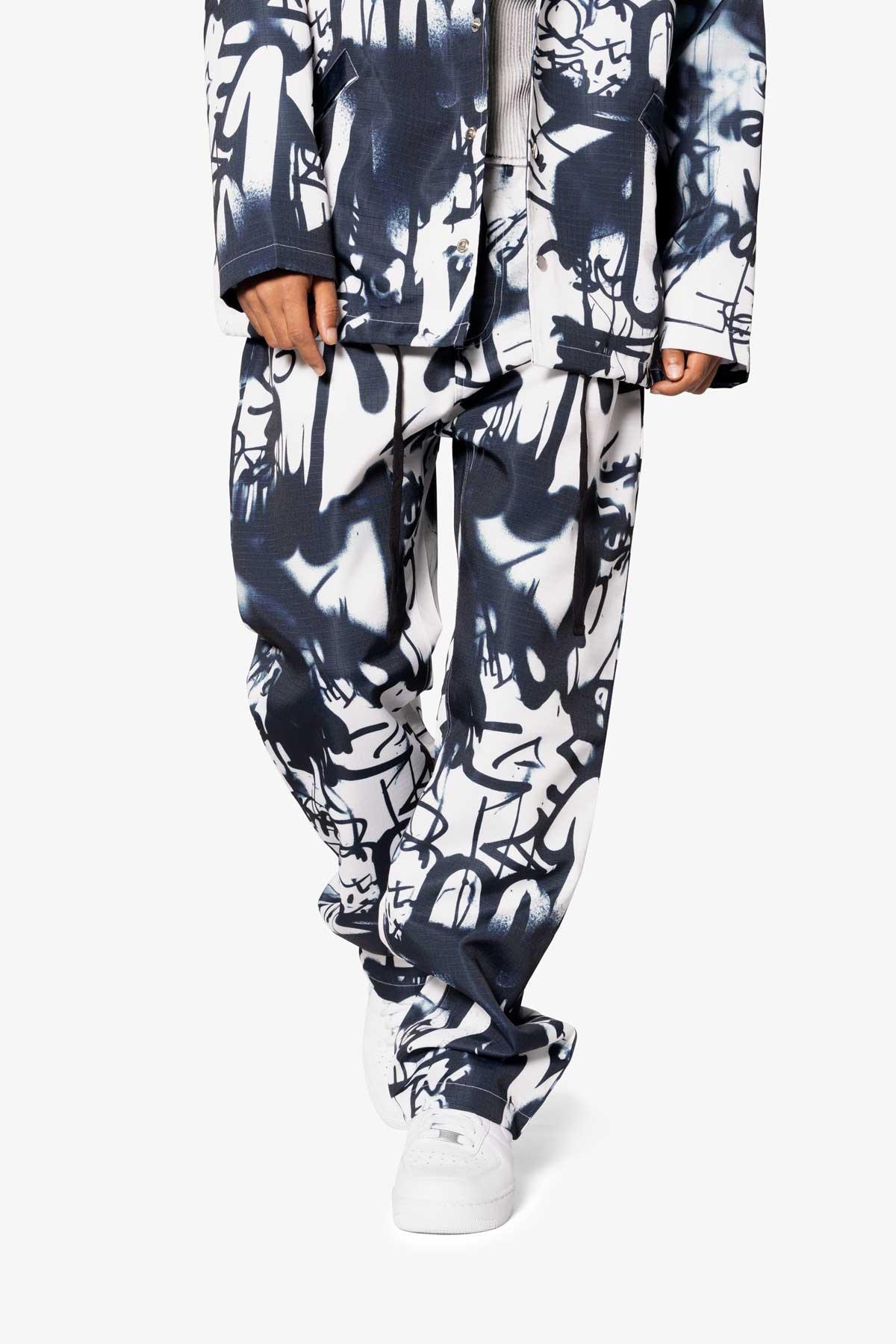 Graffiti Coach Pants - Black/White Product Image