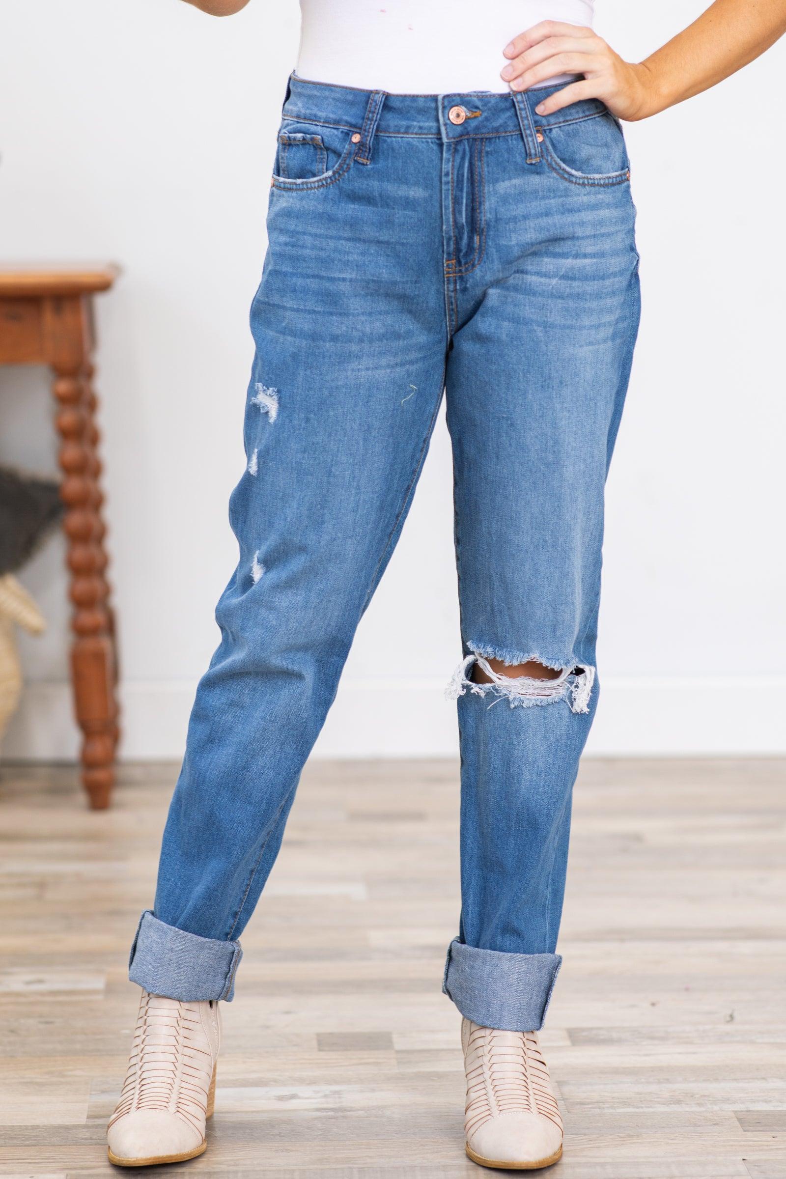 Rewash Super High Rise Boyfriend Fit Jeans Product Image