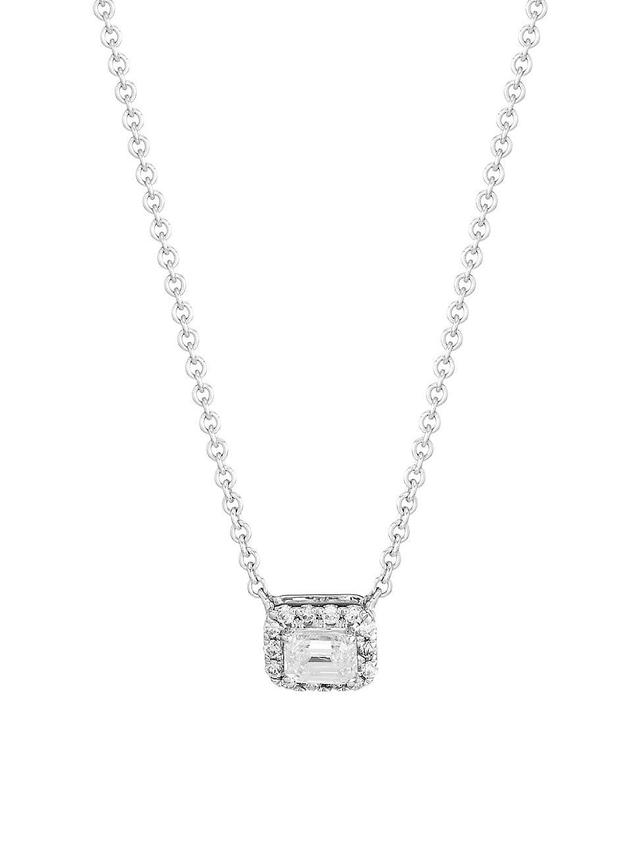 Womens 14K White Gold & 0.25 TCW Diamond Pendant Necklace Product Image