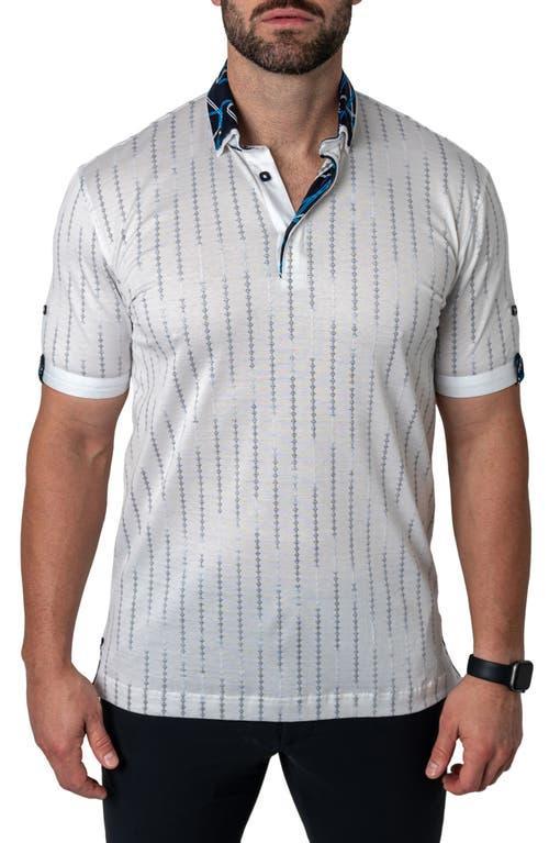 Maceoo Mozarttrasport White Cotton Button-Down Polo Product Image