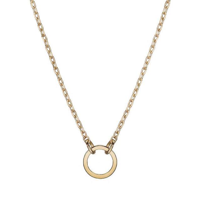 LC Lauren Conrad Gold Tone Circle Pendant Necklace, Womens Product Image