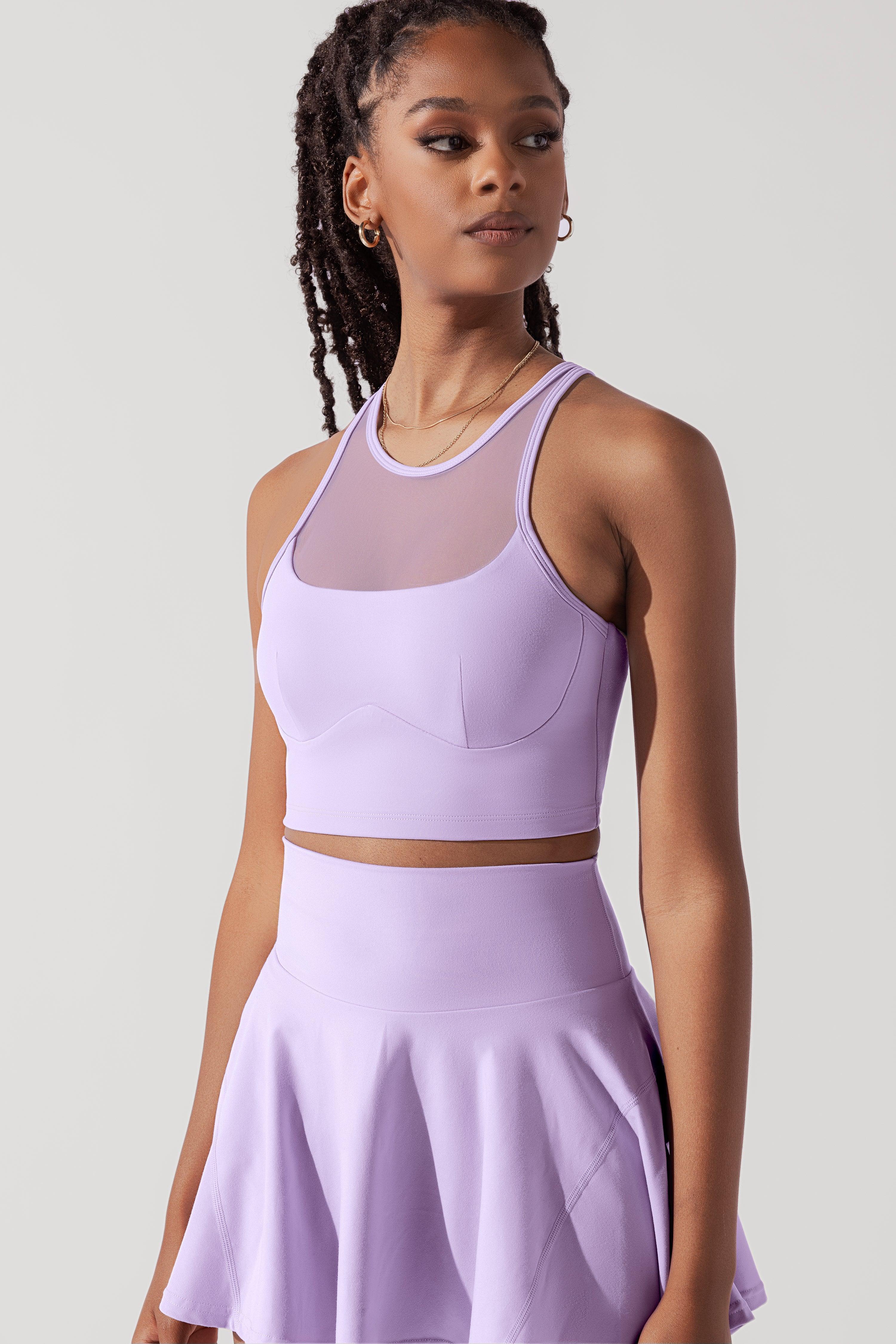 Celeste Mesh Crop Bralette - Digital Lavender Product Image