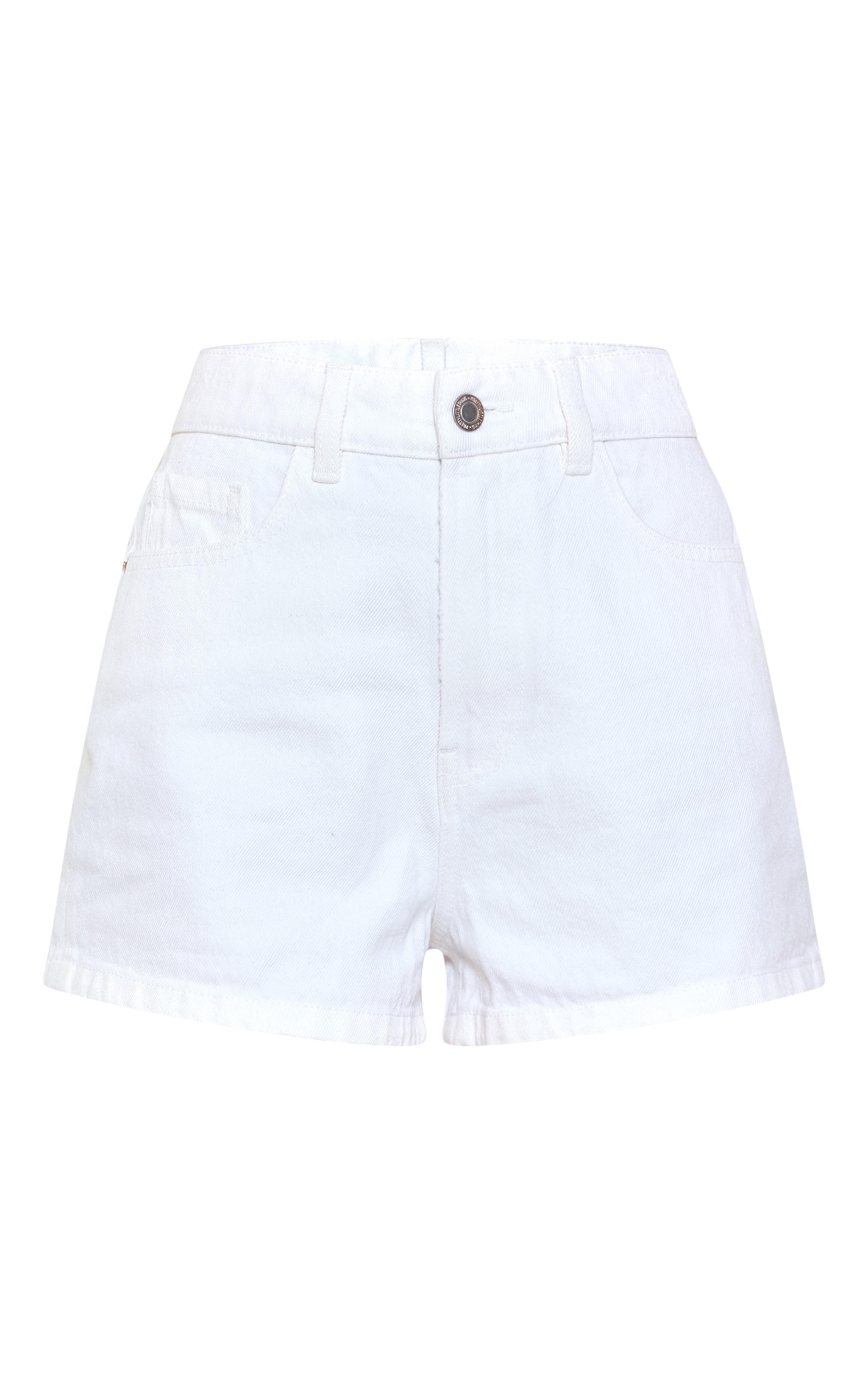 Ecru Basic Denim Shorts Product Image