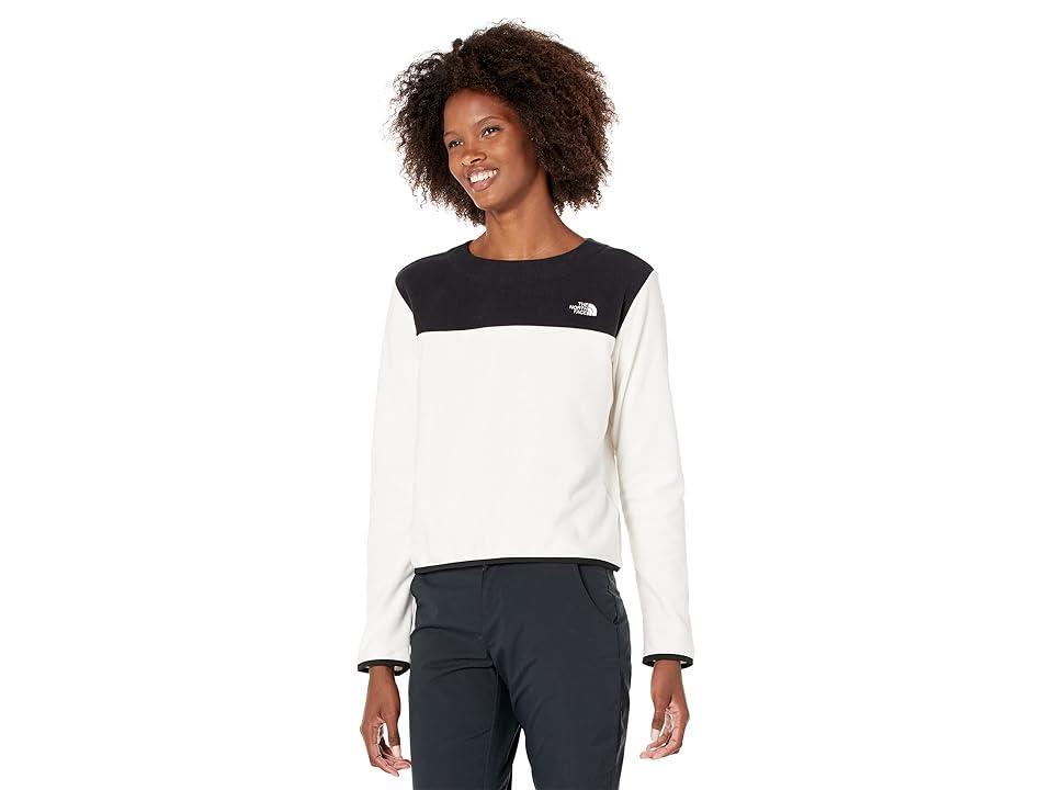 The North Face TKA Glacier Crew (Gardenia /TNF Black) Women's Clothing Product Image