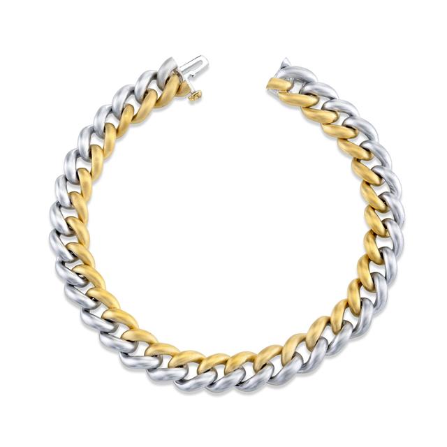 READY TO SHIP MATTE TWO-TONE MEDIUM LINK BRACELET Product Image