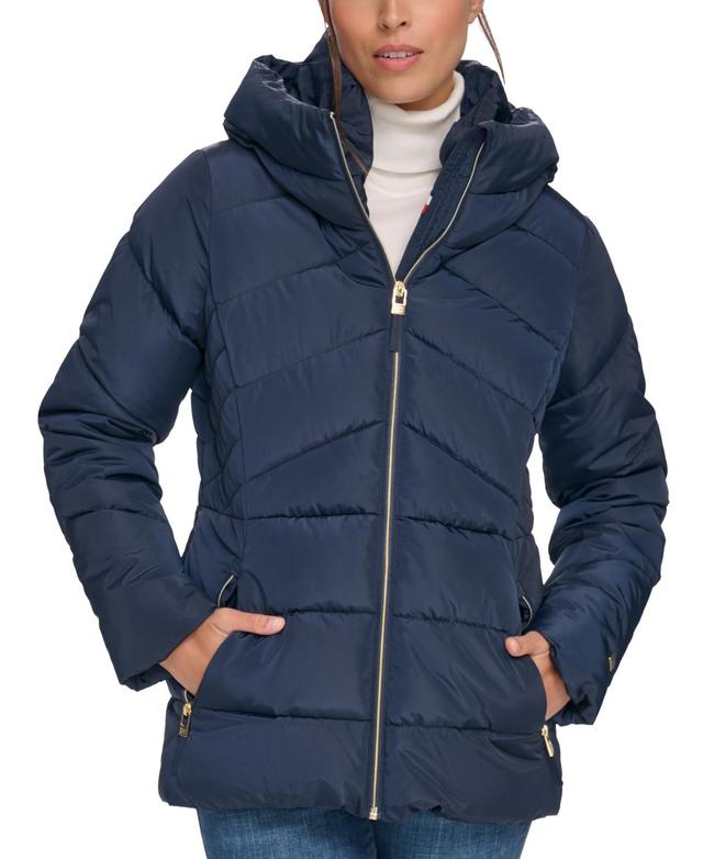 Tommy Hilfiger Womens Hooded Puffer Coat Product Image