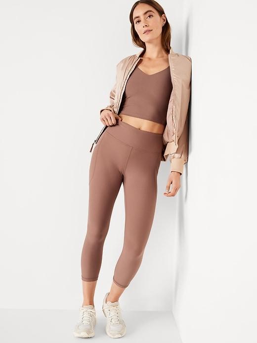 High-Waisted PowerSoft Crop Leggings Product Image