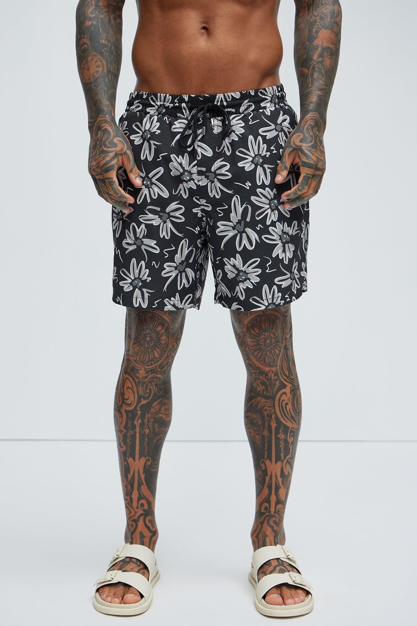 Rene Floral Swim Trunks - Black/combo Product Image