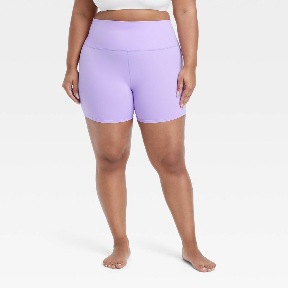 Womens Everyday Soft Ultra High-Rise Bike Shorts 6 - All In Motion Violet 2X Product Image