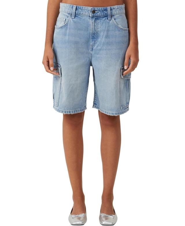 Cotton On Womens Super Baggy Cargo Denim Jort Shorts Product Image