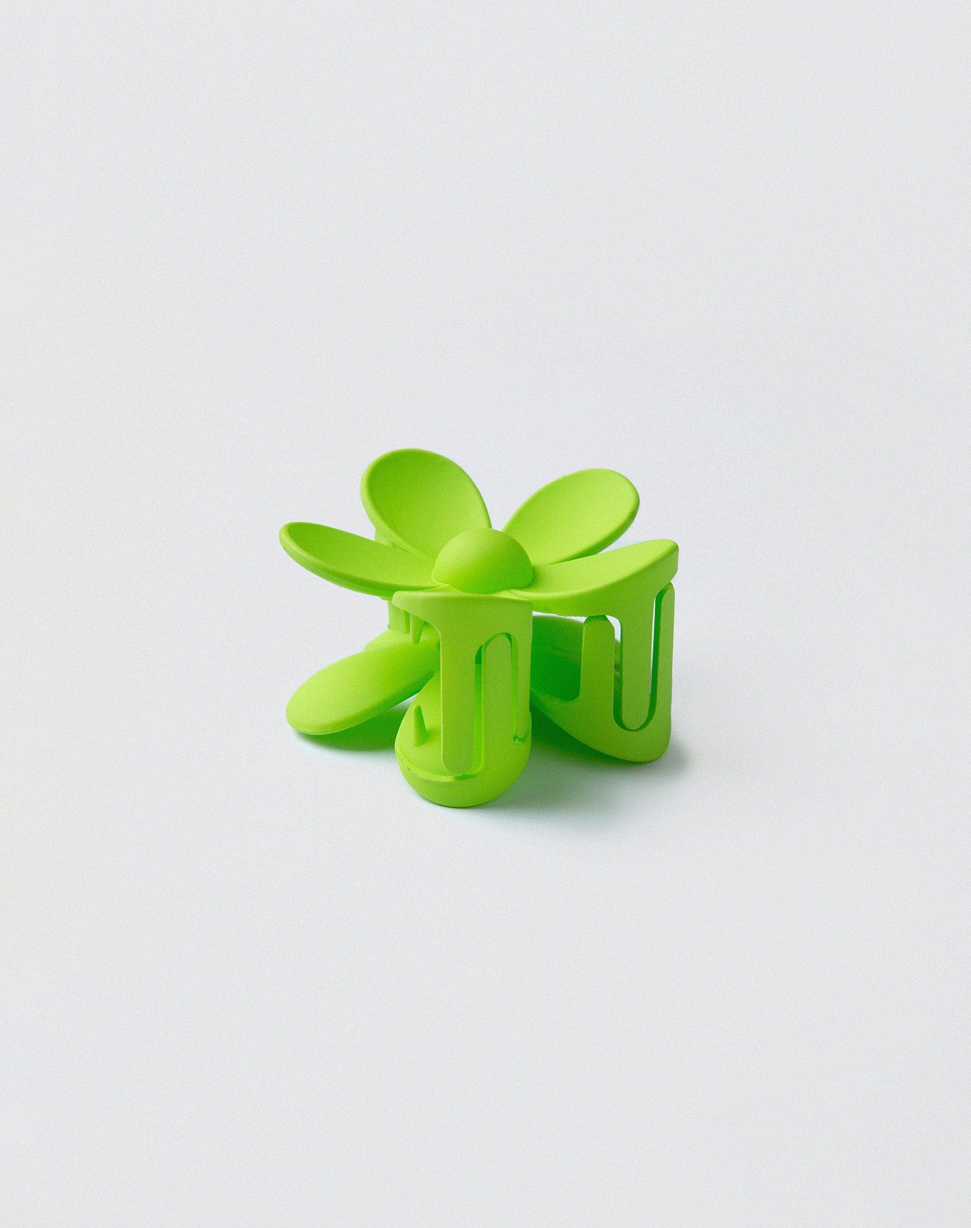 Flower Hair Claw in Green Product Image