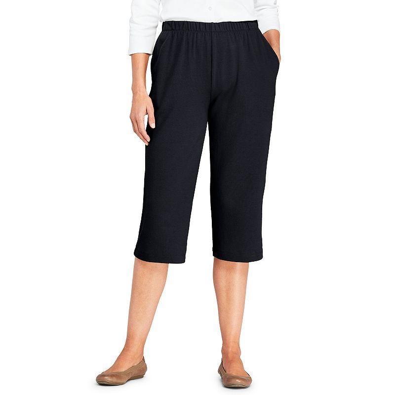 Womens Lands End Sport High Waist Pull-On Capri Pants Blue Product Image