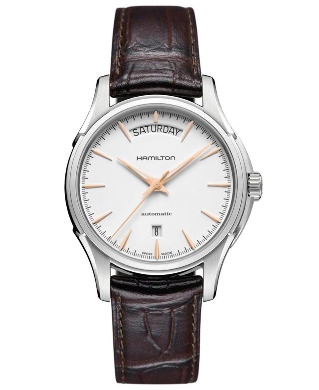 Hamilton Watch, Mens Swiss Automatic Jazzmaster Day Date Brown Leather Strap 40mm H32505511 Product Image