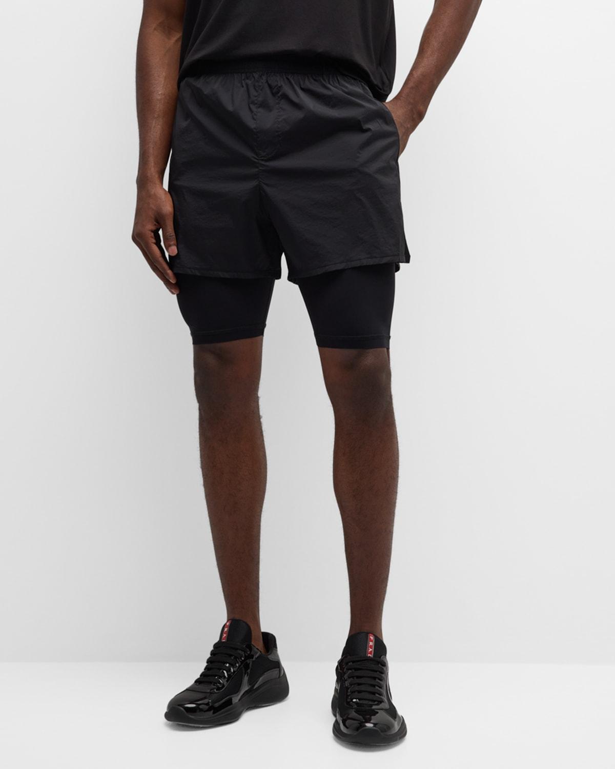 Mens Layered Running Shorts Product Image