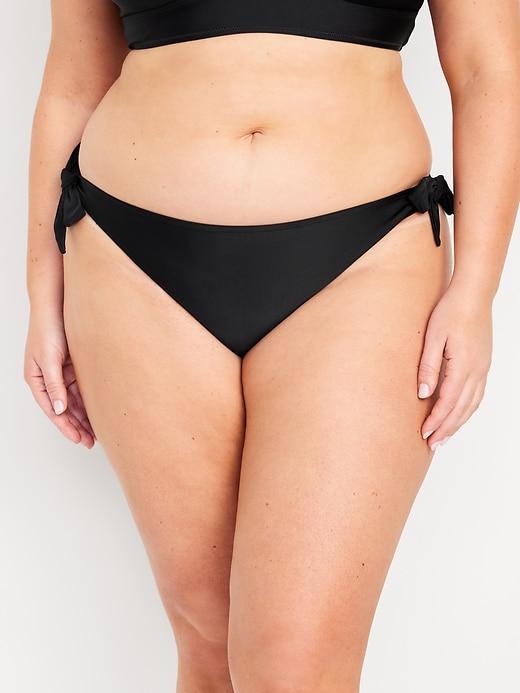 Mid-Rise Side-Tie Bikini Swim Bottoms Product Image