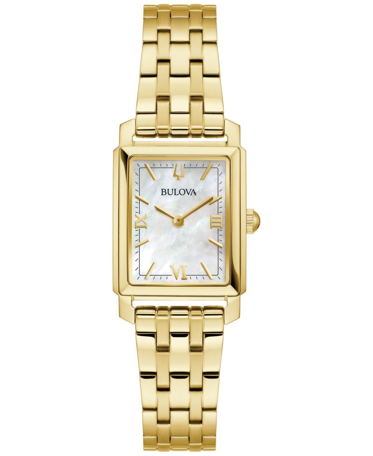 Bulova Womens Sutton Gold-Tone Stainless Steel Bracelet Watch 21mm Product Image