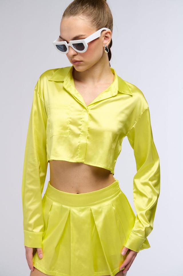 BOUND TO YOU CROP BUTTON DOWN BLOUSE Product Image