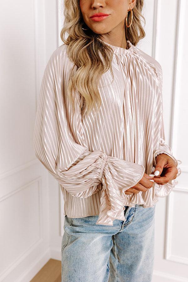 Found Your Love Pleated Top In Champagne Product Image