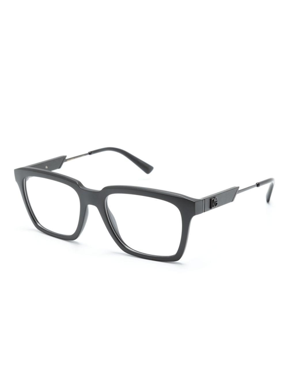 Logo-embossed Square-frame Glasses In Schwarz Product Image