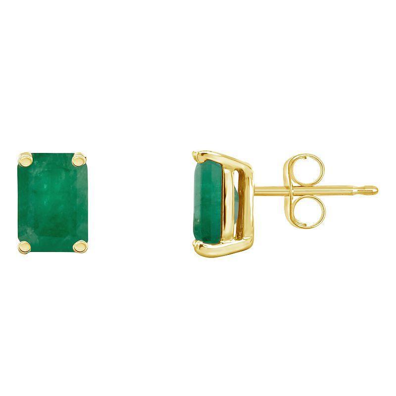 Celebration Gems 14k Gold Emerald Cut Ruby Stud Earrings, Womens, Red Product Image