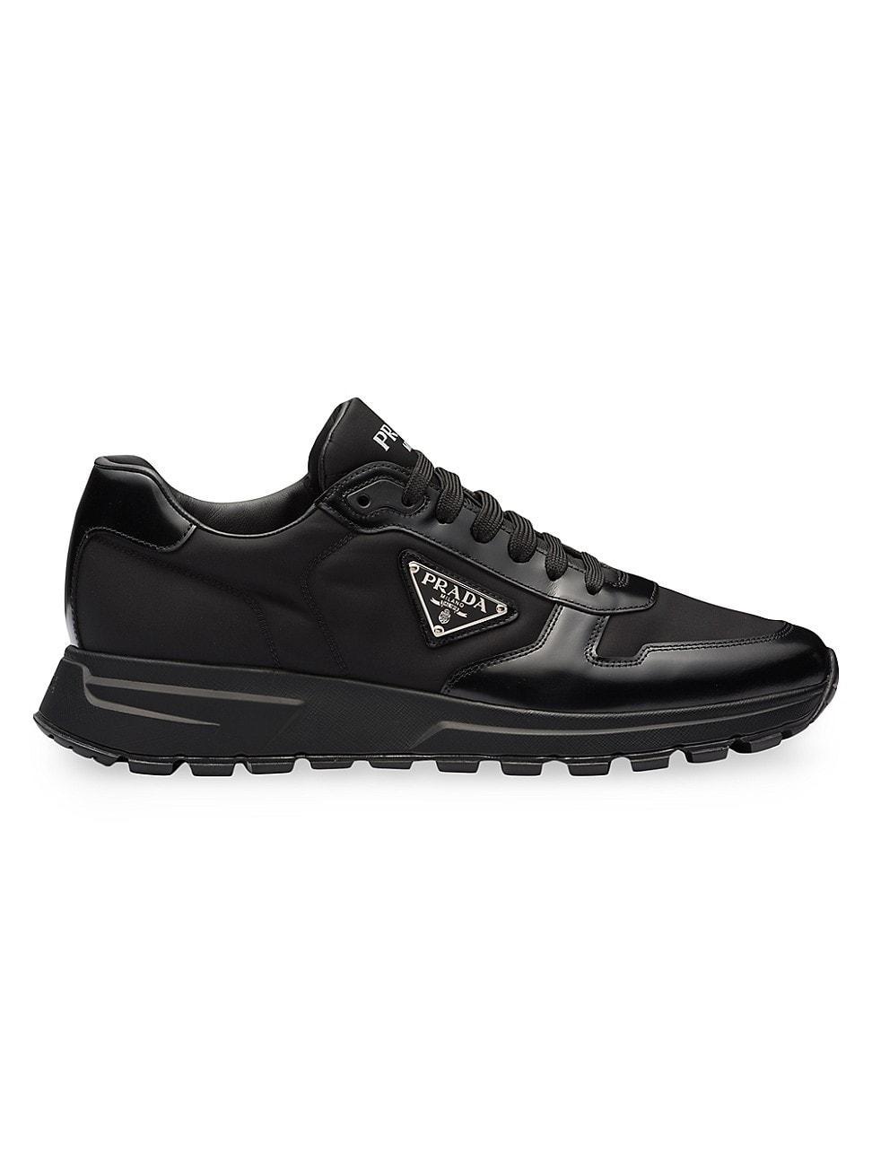 Mens Prada Re-Nylon and Brushed Leather Sneakers Product Image