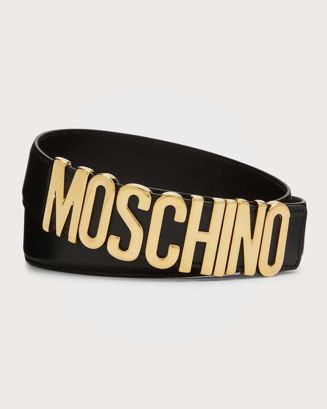 Mens Logo Buckle Leather Belt Product Image