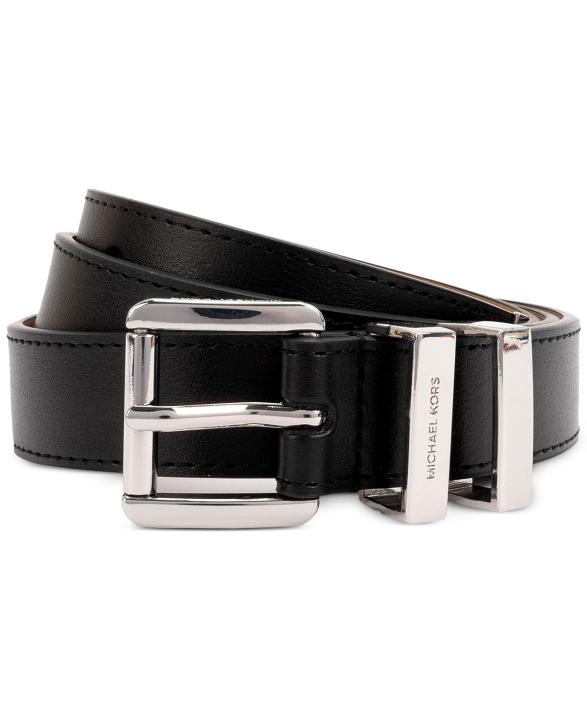 Michael Michael Kors Womens Leather Metal-Loop Belt Product Image