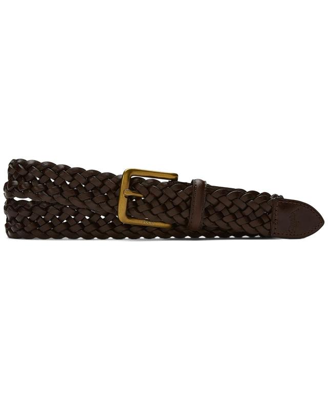 Polo Ralph Lauren Mens Braided Vachetta Leather Belt Product Image