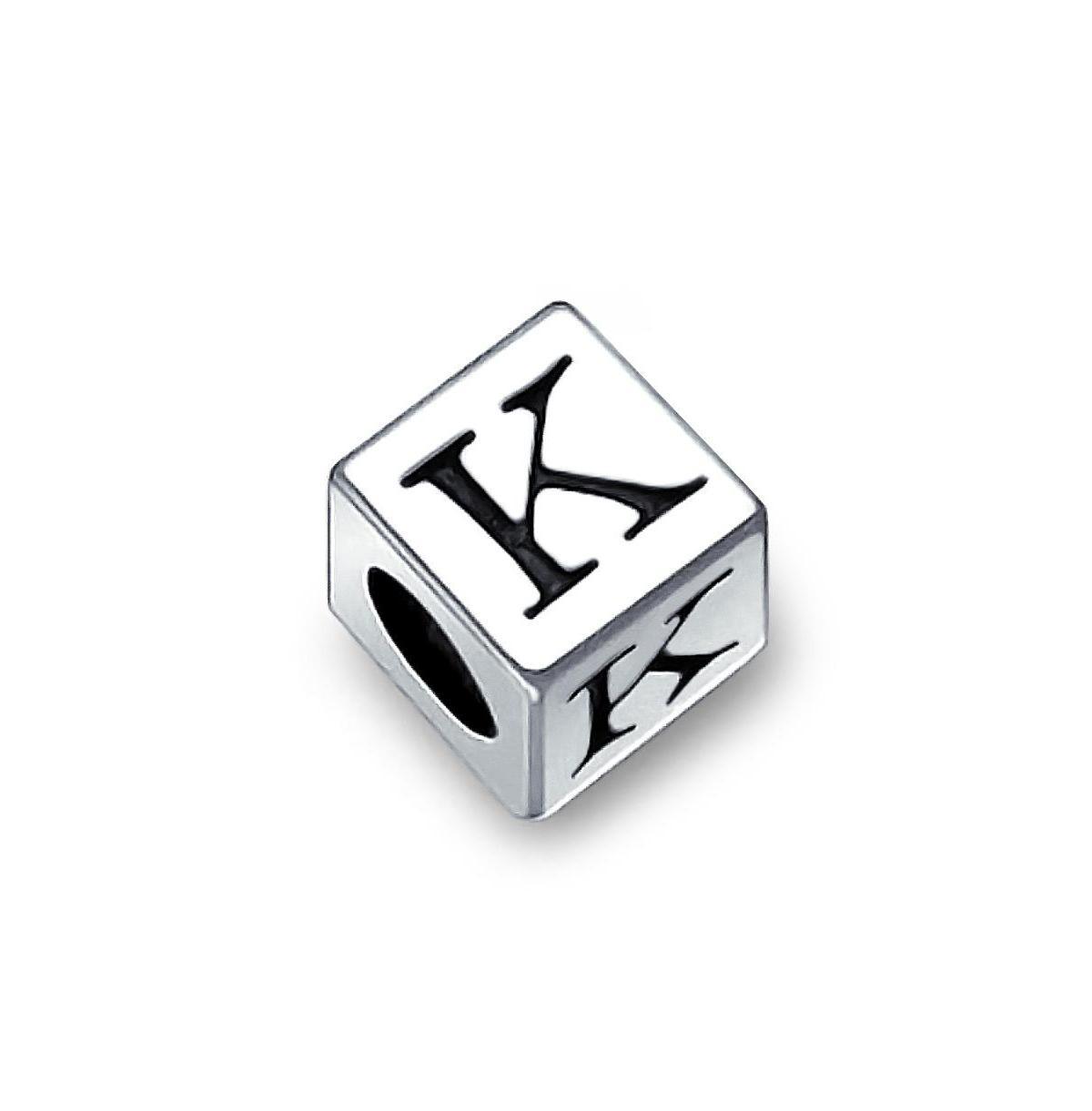 Bling Jewelry Square Cube Block Letter A-z Alphabet Initial Charm Bead For Women For .925 Sterling Silver For European Bracelet Product Image