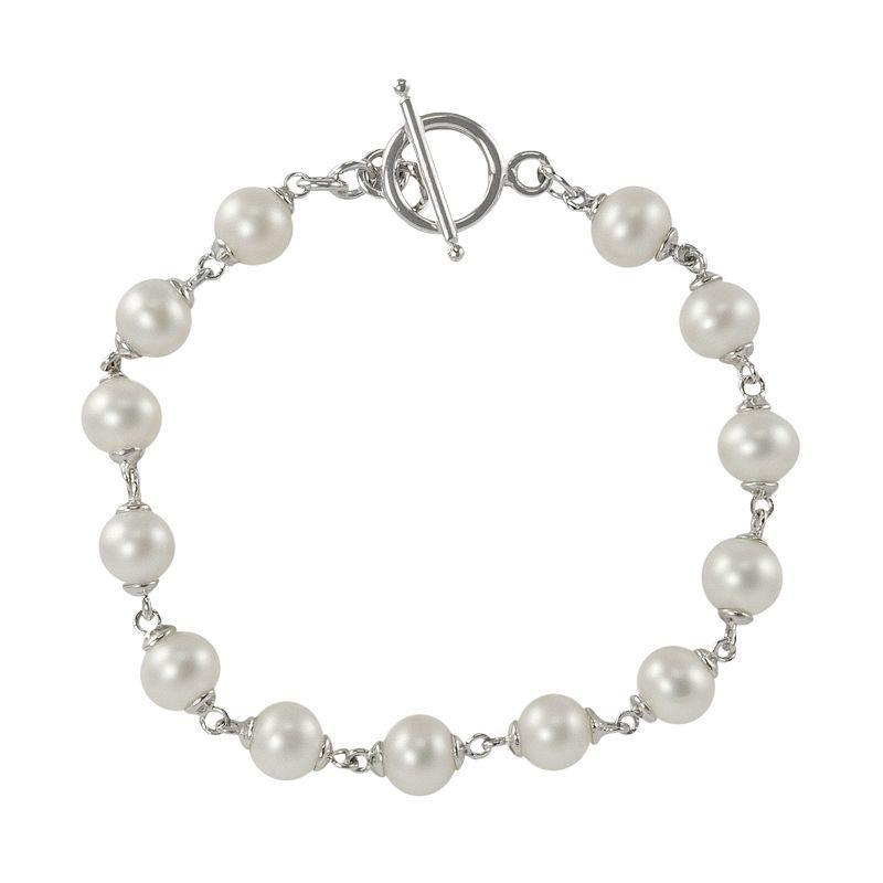 Sterling Silver Freshwater Cultured Pearl Bracelet, Womens, White Product Image